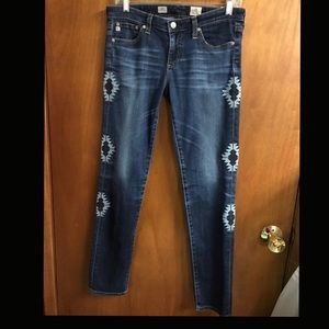 AG Stilt Jeans cigarette cut diamond decor 28R